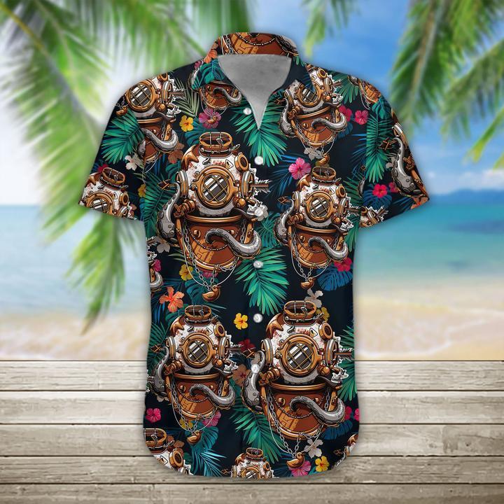 Scuba Diving Helmet Hawaiian Shirt Pre11759 Scuba Diving Helmet Hawaiian Shirt Pre11759
