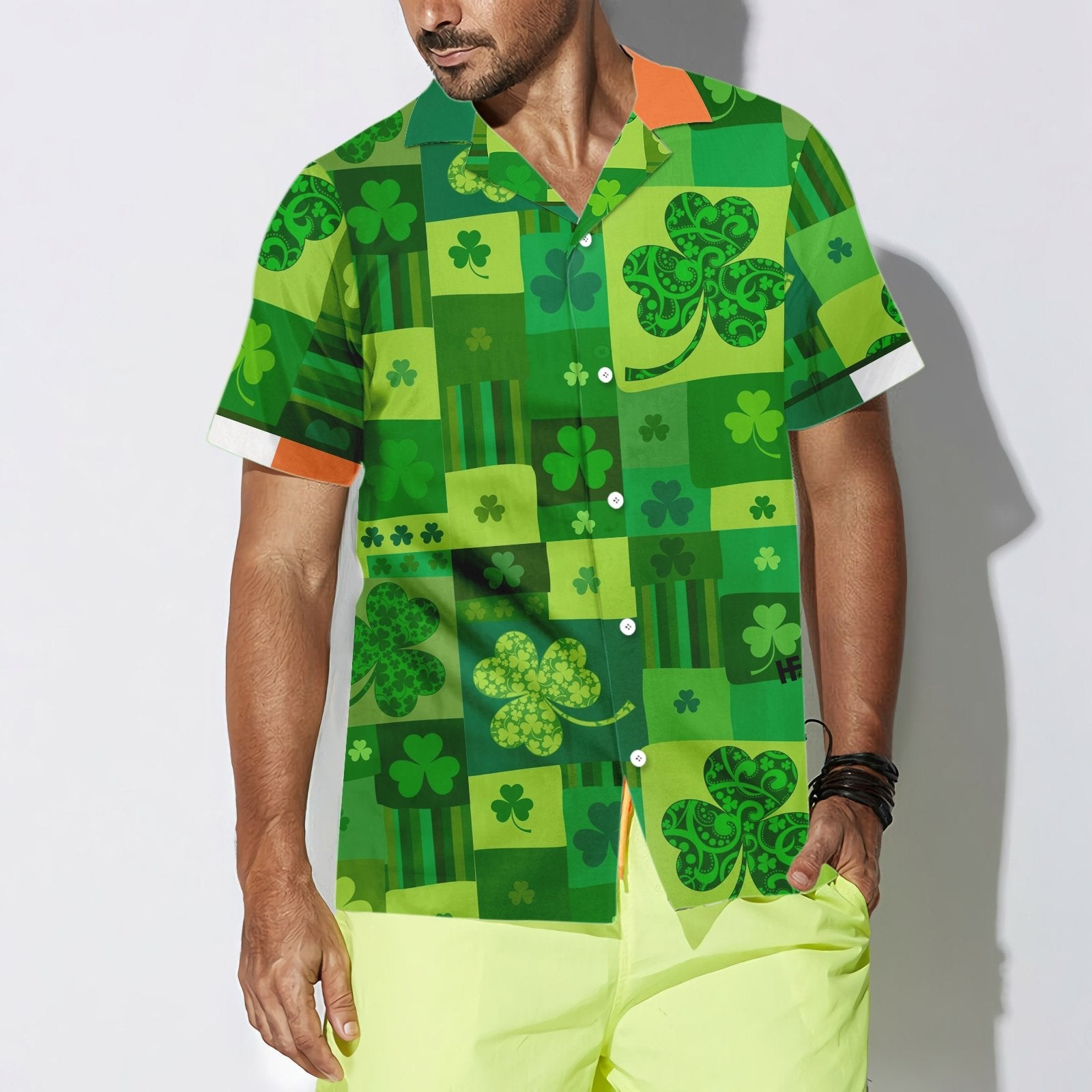 Seamless Shamrock Stpatricks Day Hawaiian Shirt Pre12386 Seamless Shamrock Stpatricks Day Hawaiian Shirt Pre12386