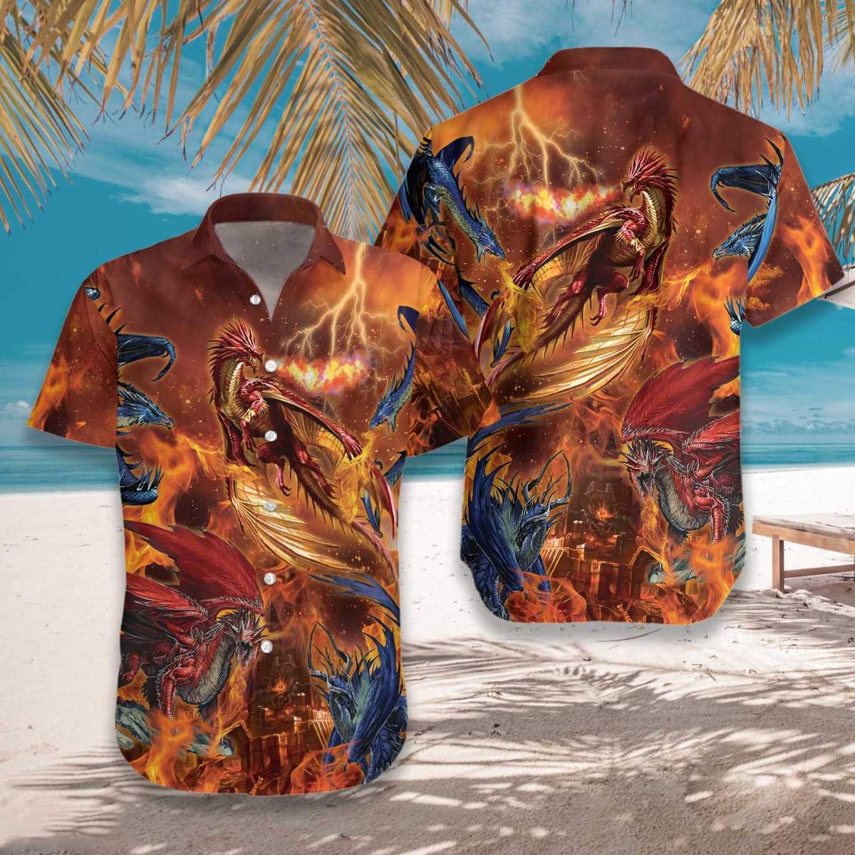 Shape Of Fire Dragons Hawaiian Shirt Pre12397