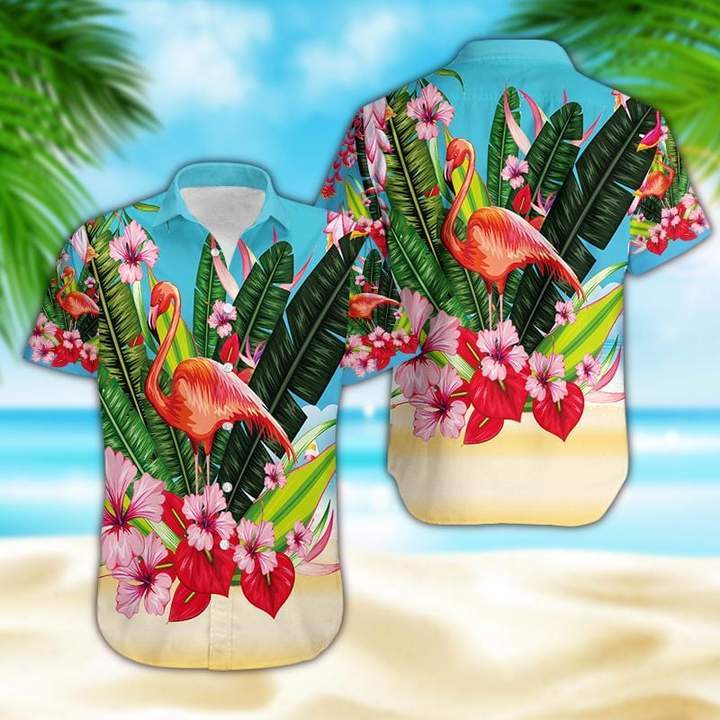 Shirts Flamingo Flowers Hawaiian Shirt Pre10508