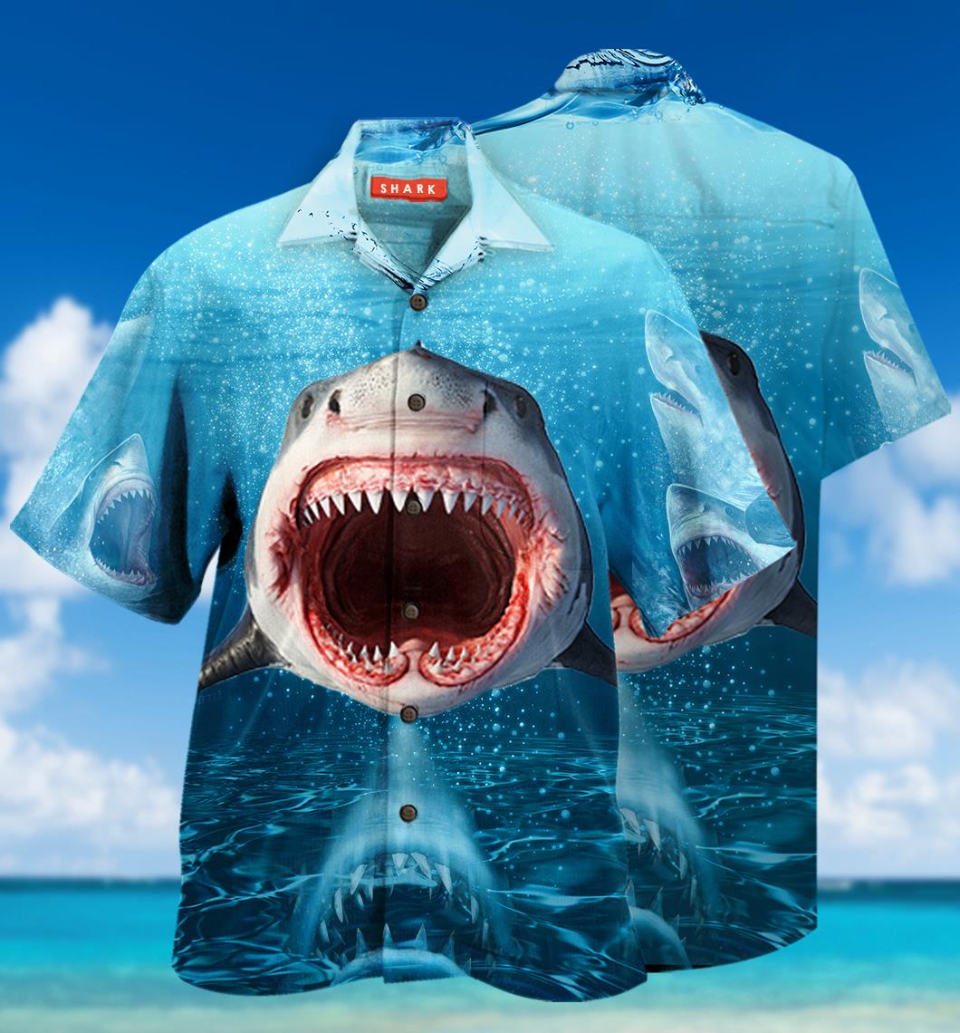 Show Your Teeth Shark Hawaiian Shirt Pre12320 Show Your Teeth Shark Hawaiian Shirt Pre12320