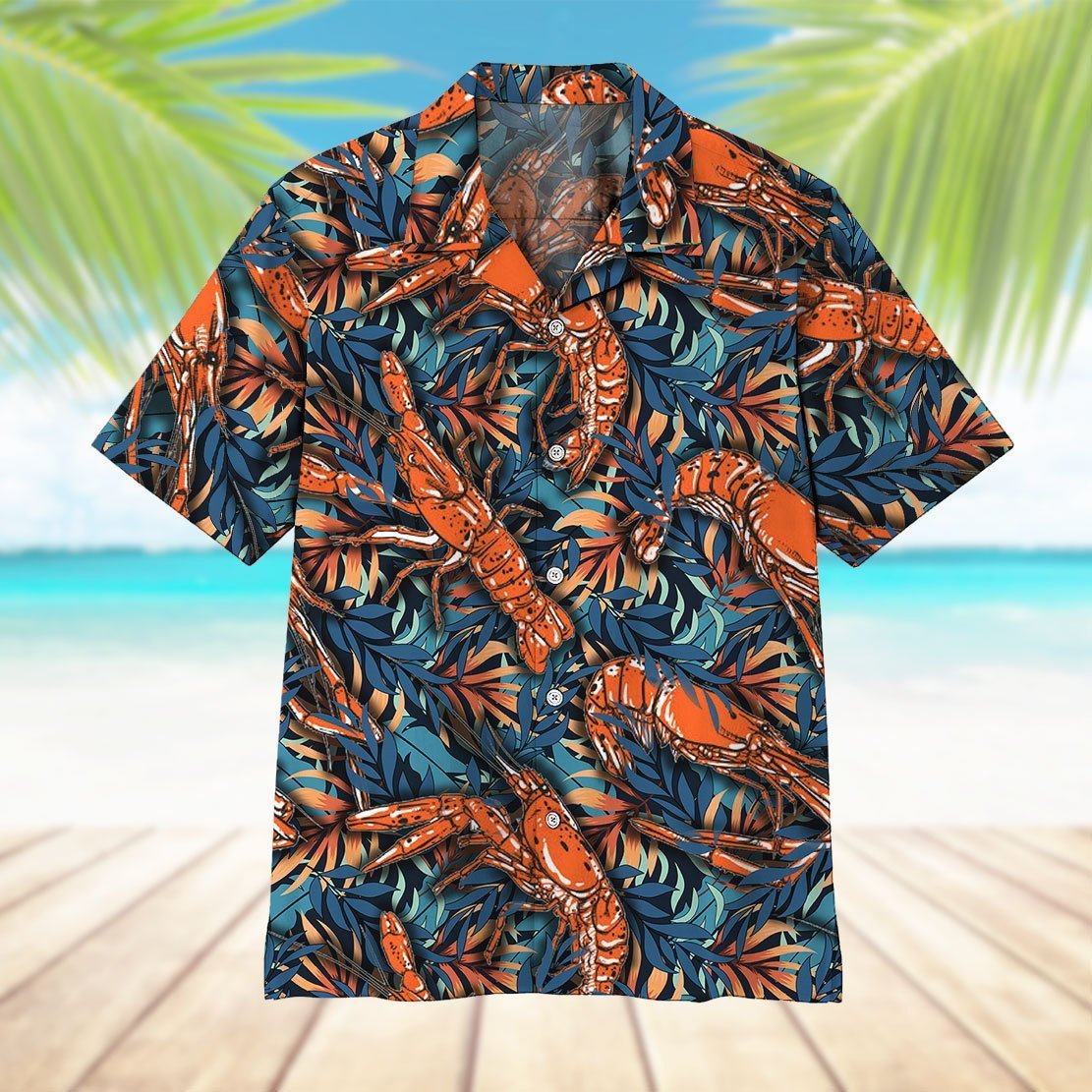 Shrimp Hawaiian Shirt Pre11796