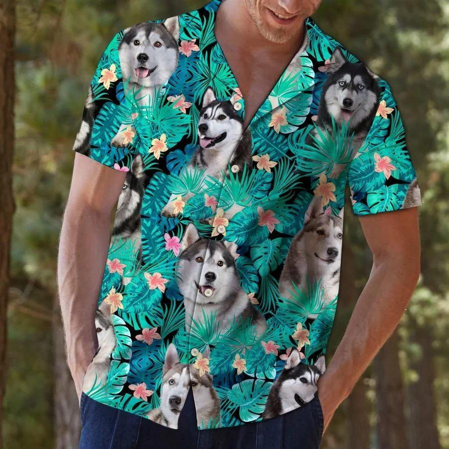 Siberian Husky Tropical Hawaiian Shirt Pre12327 Siberian Husky Tropical Hawaiian Shirt Pre12327