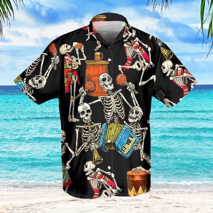 Skeleton Accordion Hawaiian Shirt Pre12321 Skeleton Accordion Hawaiian Shirt Pre12321