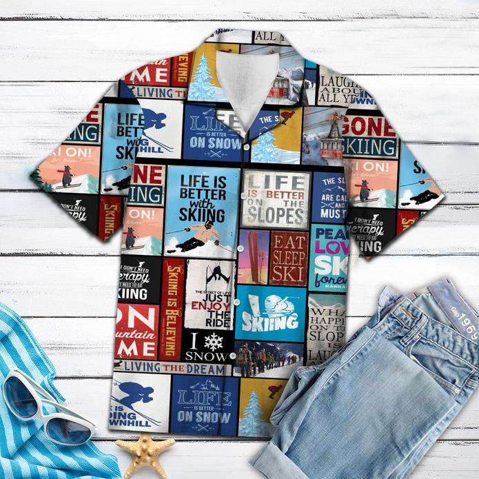 Skiing Life Hawaiian Shirt Pre10482 1 » Cool Gifts for You - Mfamilygift Skiing Life Hawaiian Shirt Pre10482 1