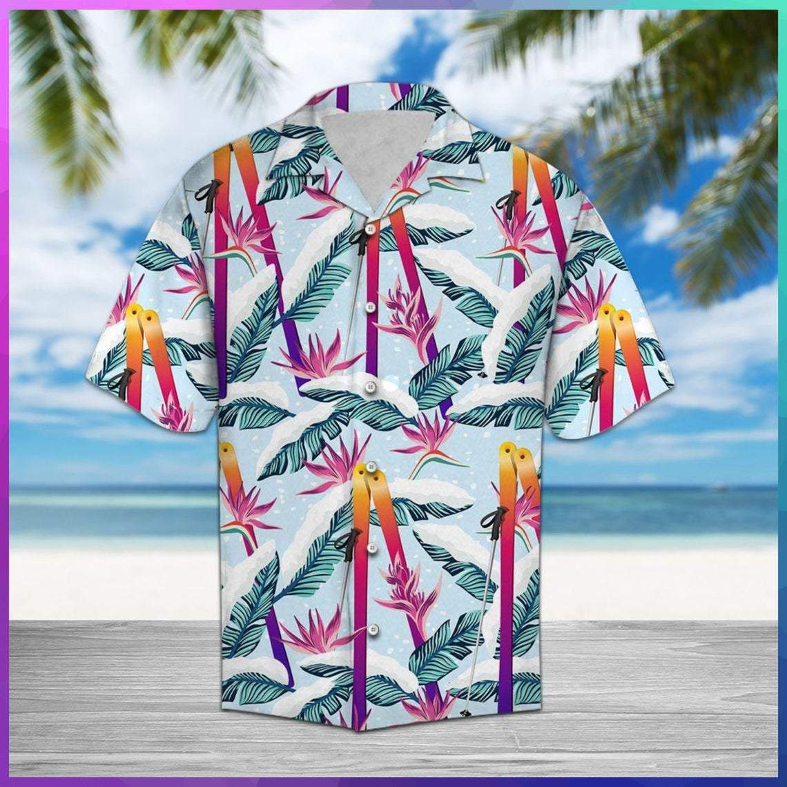 Skiing Palm Hawaiian Shirt Pre10919 Skiing Palm Hawaiian Shirt Pre10919