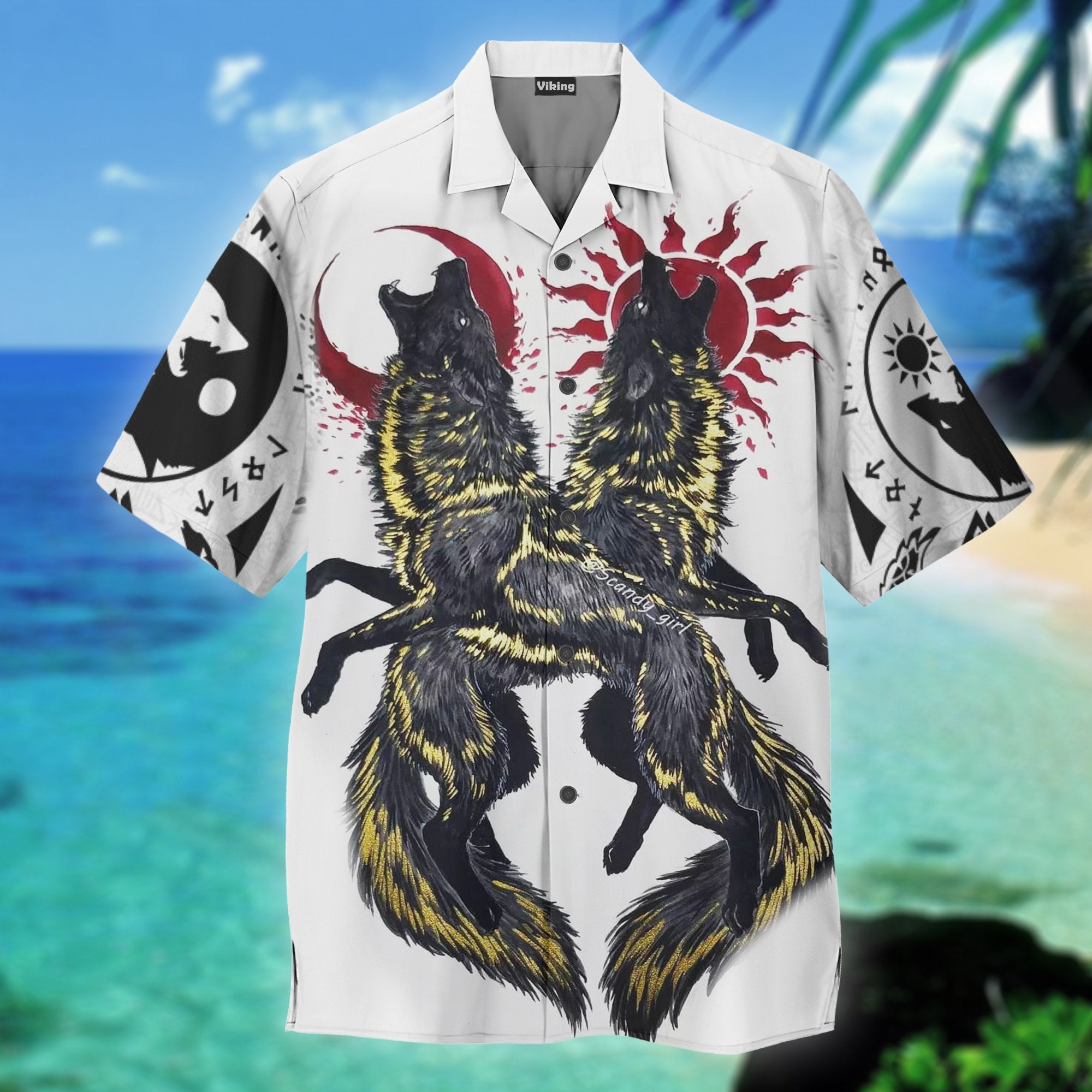 Skoll And Hati Sun Moon Hawaiian Shirt Pre12395