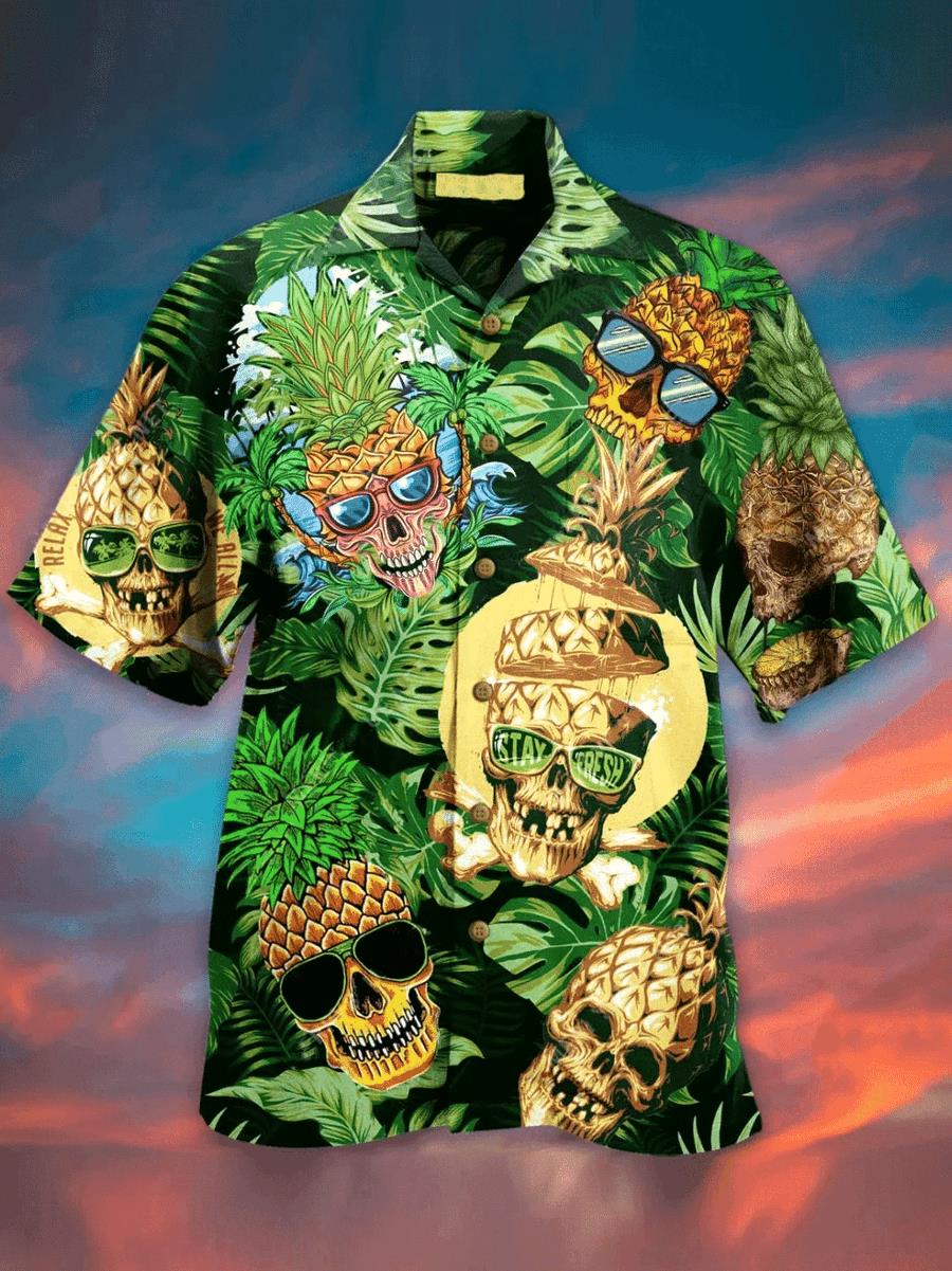 Skull And Pineapple Hawaiian Shirt Pre12401