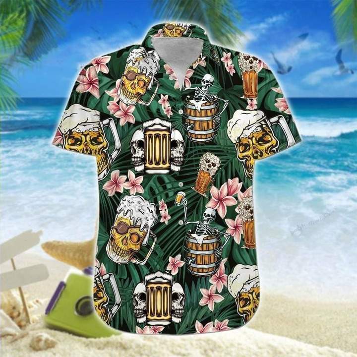 Skull Beer Summer Hawaiian Shirt Pre10427 Skull Beer Summer Hawaiian Shirt Pre10427