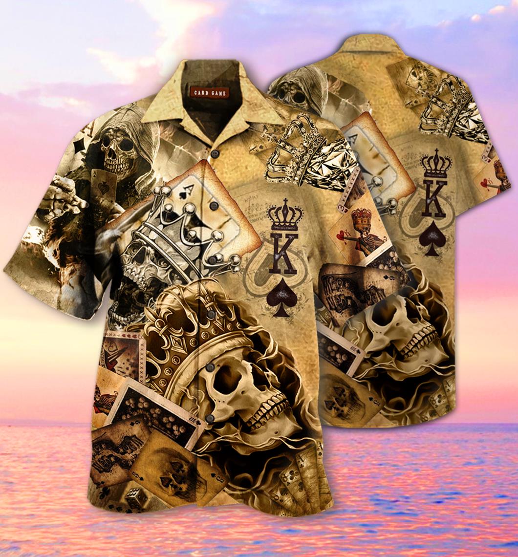 Skull Crown And King Chess Playing Cards Hawaiian Shirt Pre11930