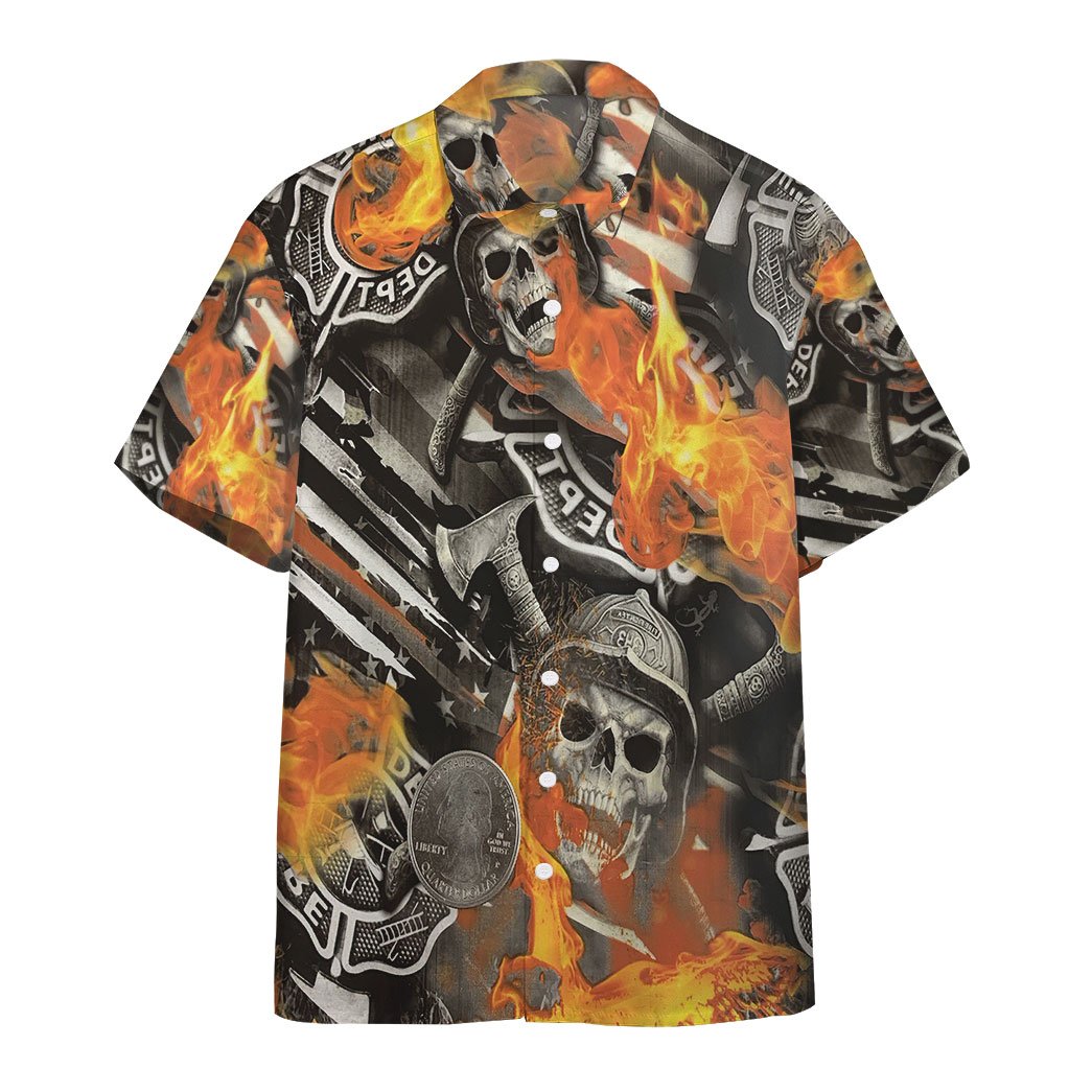 Skull Firefighter Custom Hawaiian Shirt Pre11776 Skull Firefighter Custom Hawaiian Shirt Pre11776