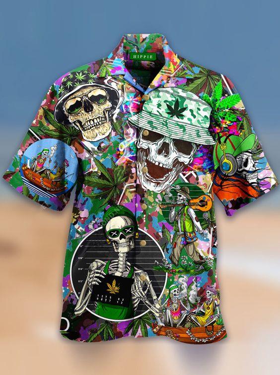 Skull Hippie Hawaiian Shirt Pre11600 Skull Hippie Hawaiian Shirt Pre11600