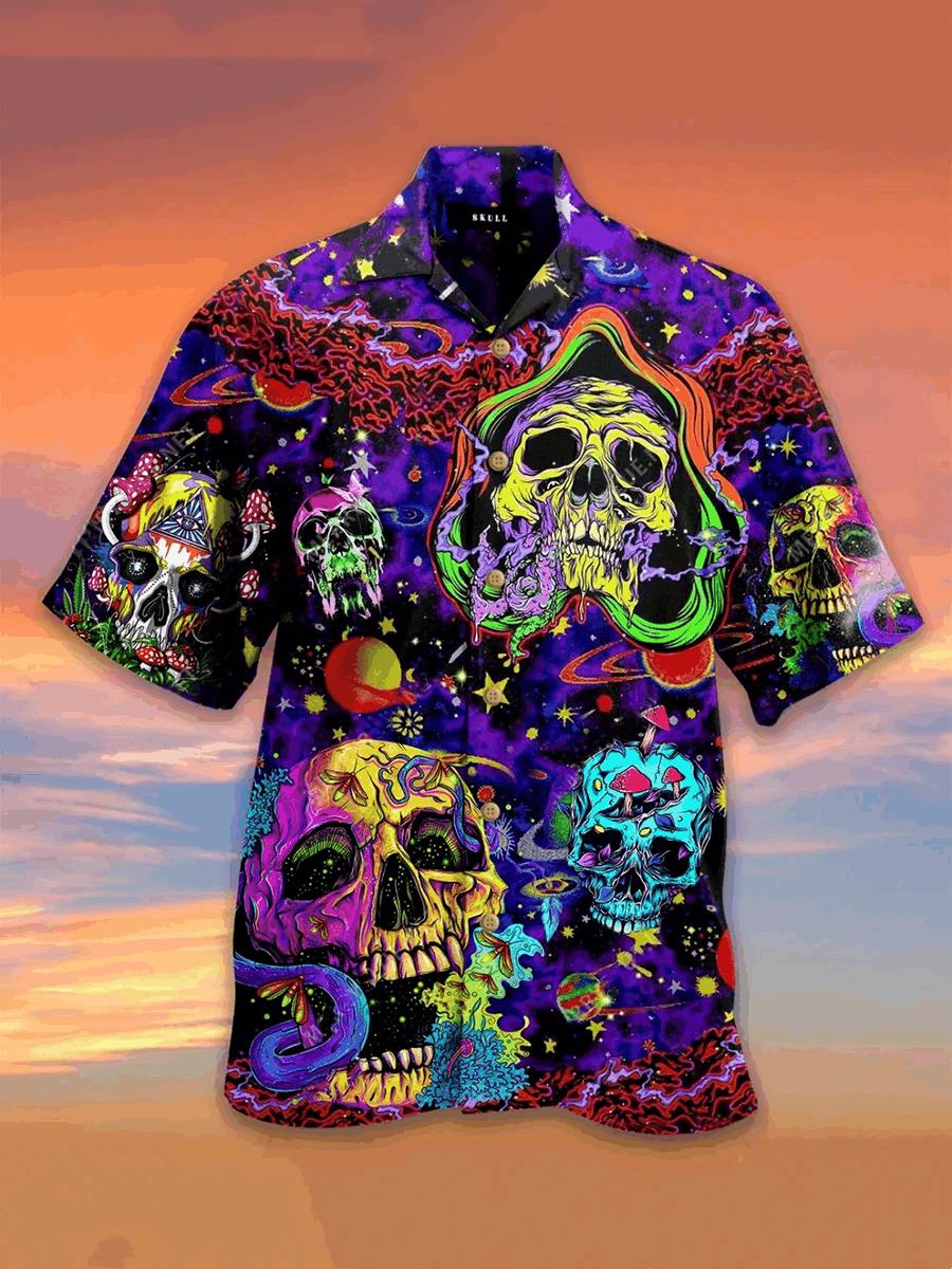 Skull Hippie Hawaiian Shirt Pre12400