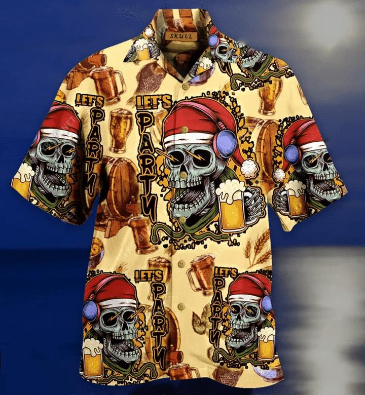 Skull Lets Party Hawaiian Shirt Pre11386