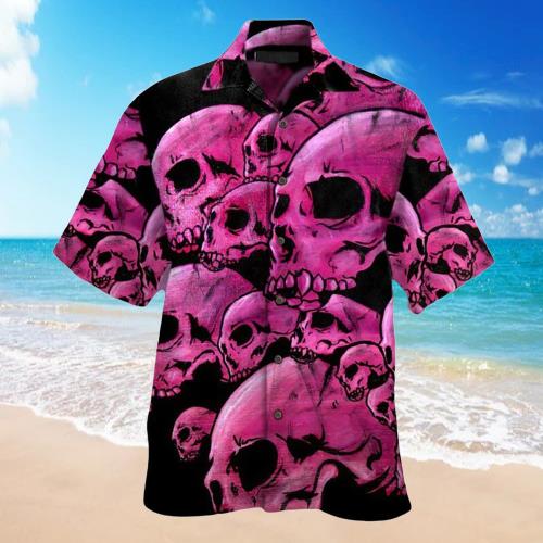 Skull Purple Hawaiian Shirt Pre10676
