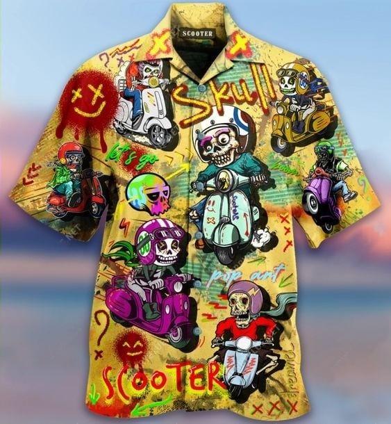 Skull Scooters Hawaiian Shirt Pre12276