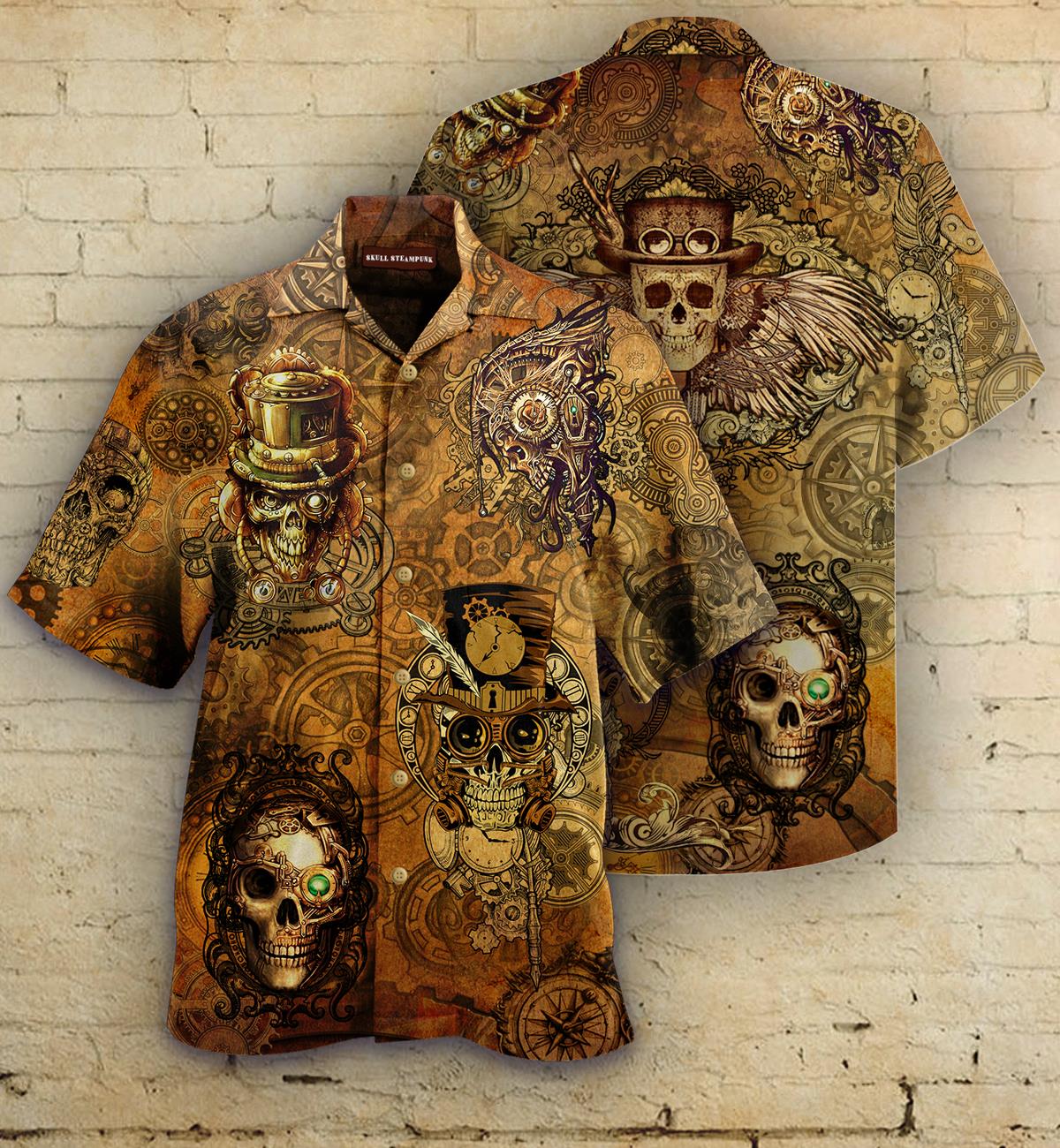 Skull Steampunk Hawaiian Shirt Pre12240 Skull Steampunk Hawaiian Shirt Pre12240