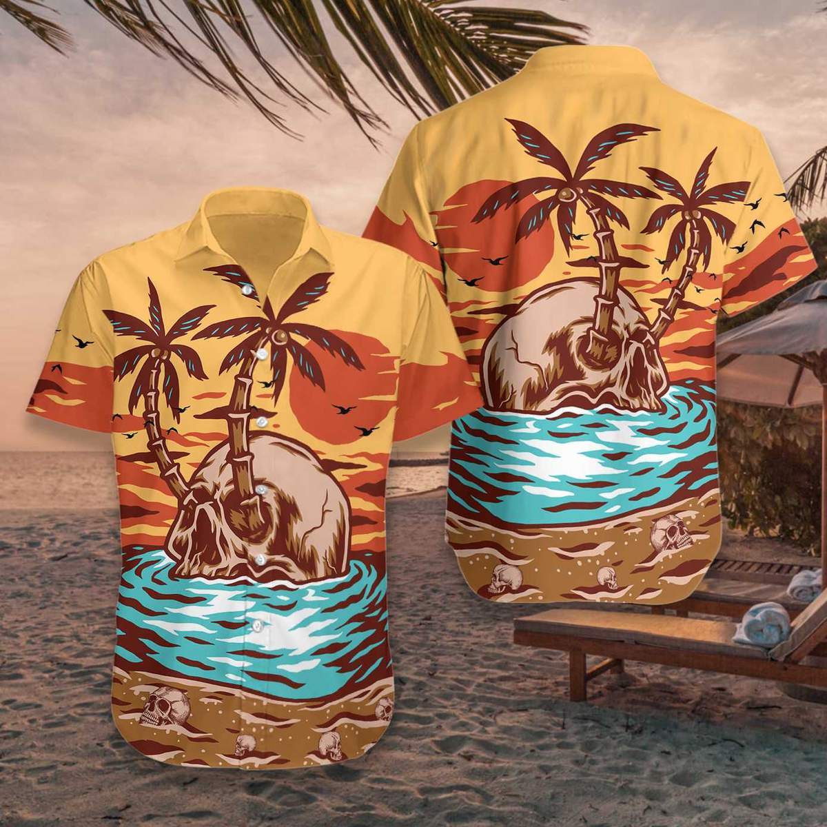 Skull Summer Beach Hawaiian Shirt Pre10467 Skull Summer Beach Hawaiian Shirt Pre10467