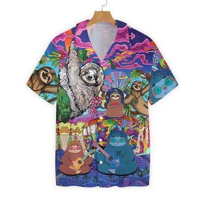 Sloth Hippie Hawaiian Shirt Pre11849 Sloth Hippie Hawaiian Shirt Pre11849