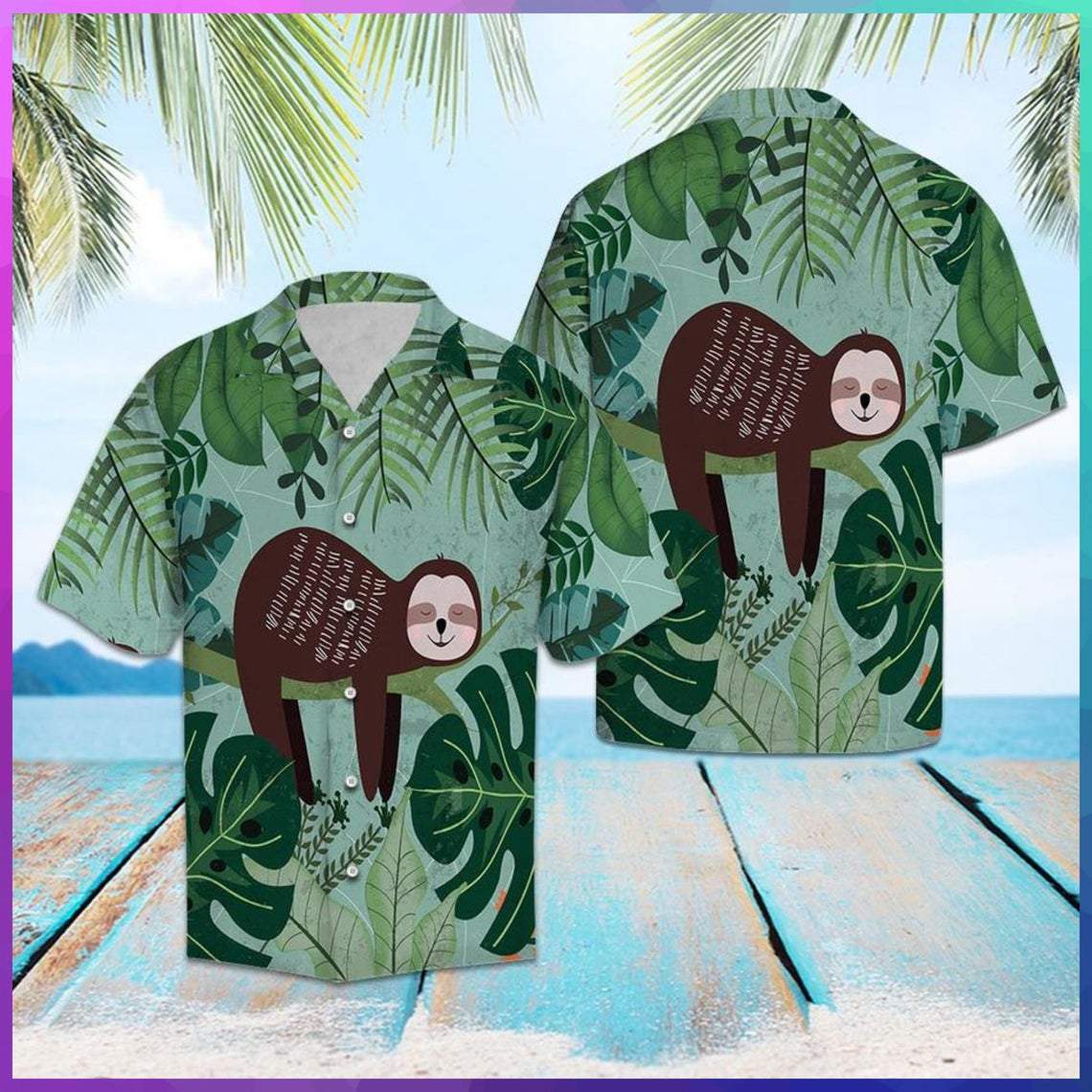 Sloth Jungle Hawaiian Shirt Pre10906