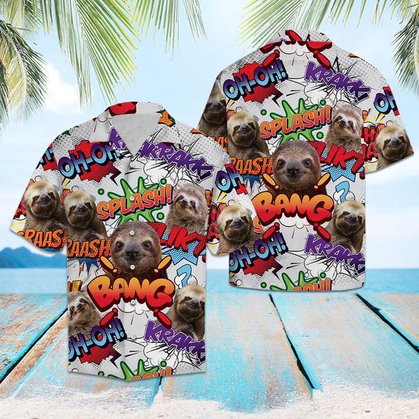Sloth Pop Art Hawaiian Shirt Pre10575 Sloth Pop Art Hawaiian Shirt Pre10575