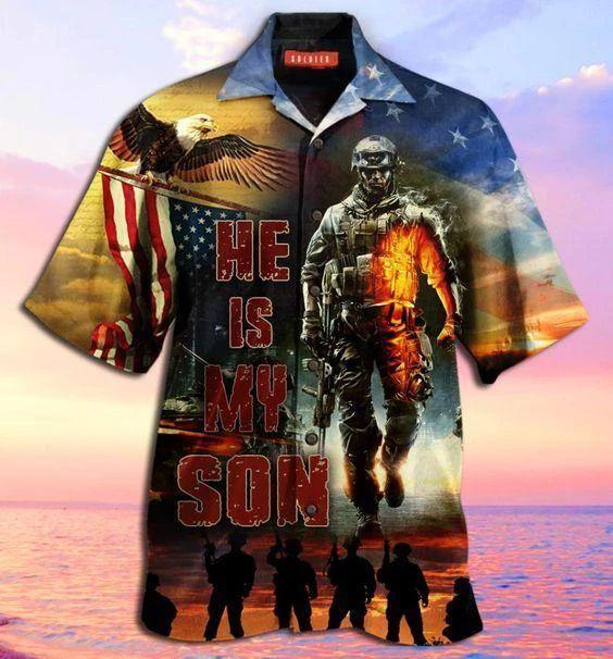 Soldier He Is My Son Unisex Hawaiian Shirt Pre12299 1 » Cool Gifts for You - Mfamilygift Soldier He Is My Son Unisex Hawaiian Shirt Pre12299 1