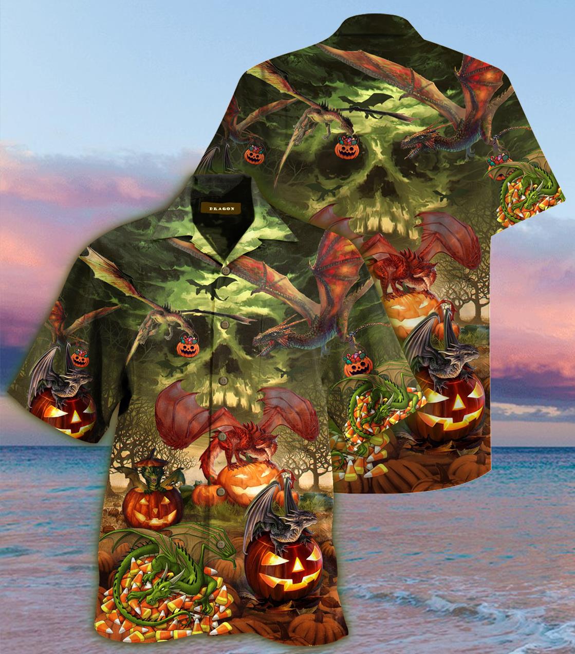 Spooky Dragon Halloween Hawaiian Shirt Pre12239