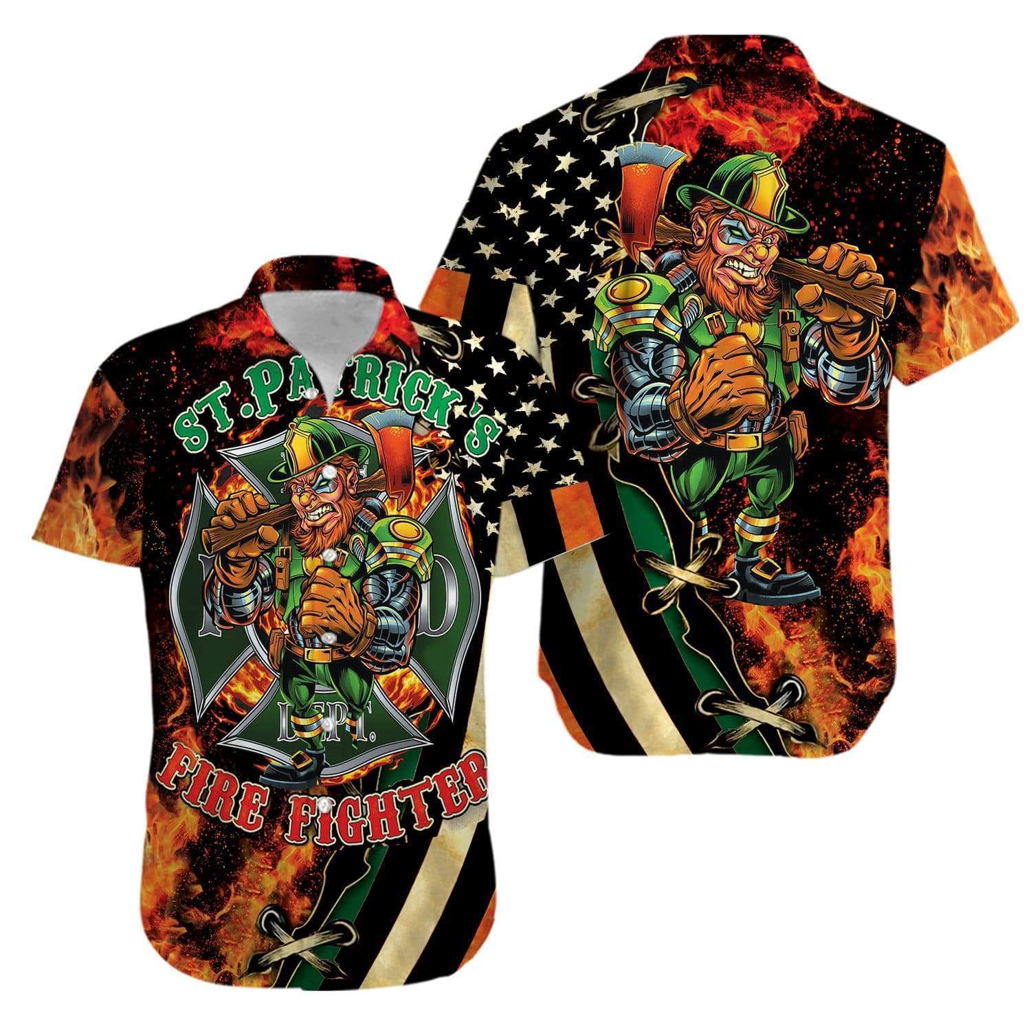 St Patricks Day Firefighter Unisex Hawaiian Shirt Pre12298 St Patricks Day Firefighter Unisex Hawaiian Shirt Pre12298