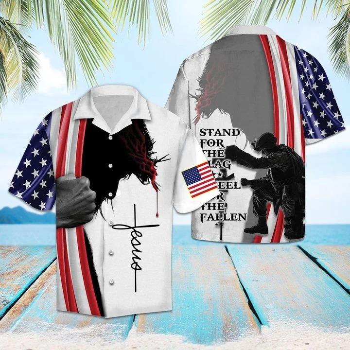 Stand For The Flag Kneel For The Fallen Hawaiian Shirt Pre12242 Stand For The Flag Kneel For The Fallen Hawaiian Shirt Pre12242