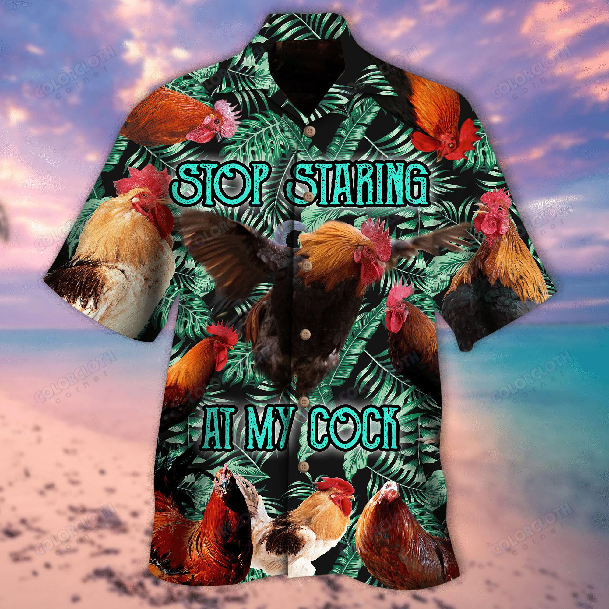 Stop Staring At My Cock Hawaiian Shirt Pre10796