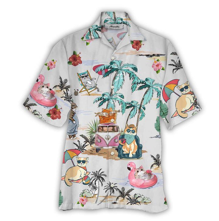 Summer Cat Hawaiian Shirt Pre10424