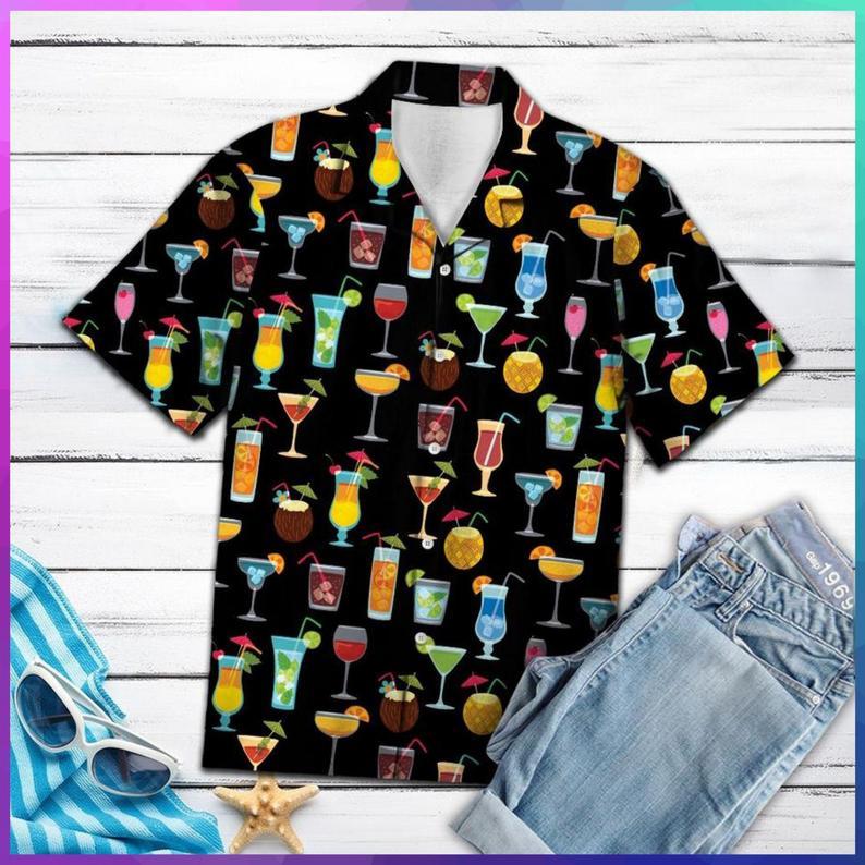 Summer Cocktails - Short-Slevee Haw Hawaiian Shirt Pre10945 Summer Cocktails - Short-Slevee Haw Hawaiian Shirt Pre10945