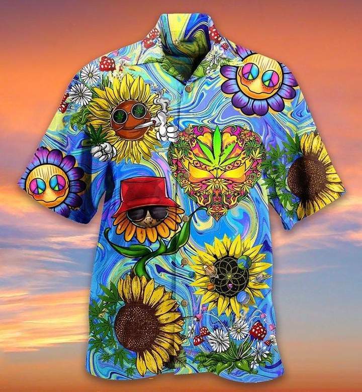 Sunflower Weed Hippie Hawaiian Shirt Pre10439