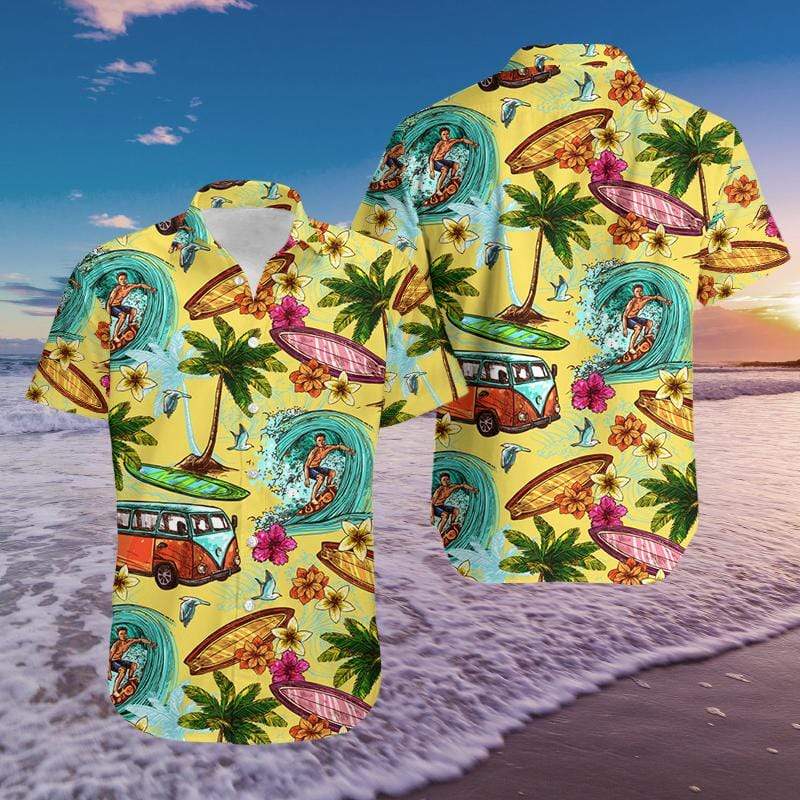 Surfing And Camping Tropical Hawaiian Shirt Pre12274