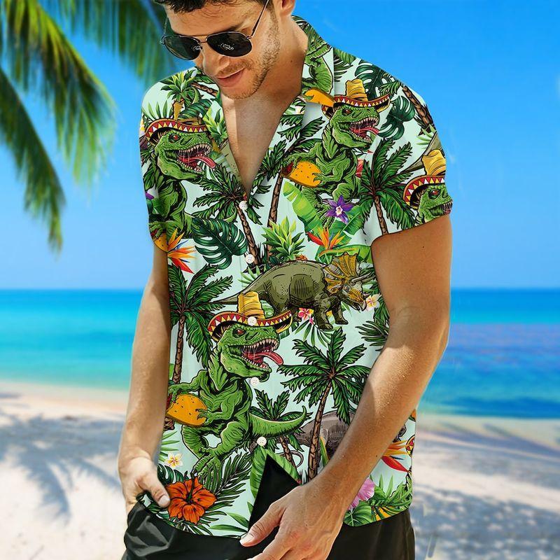 Taco T-Rex Hawaiian Shirt Pre11823 1 » Cool Gifts for You - Mfamilygift Taco T-Rex Hawaiian Shirt Pre11823 1