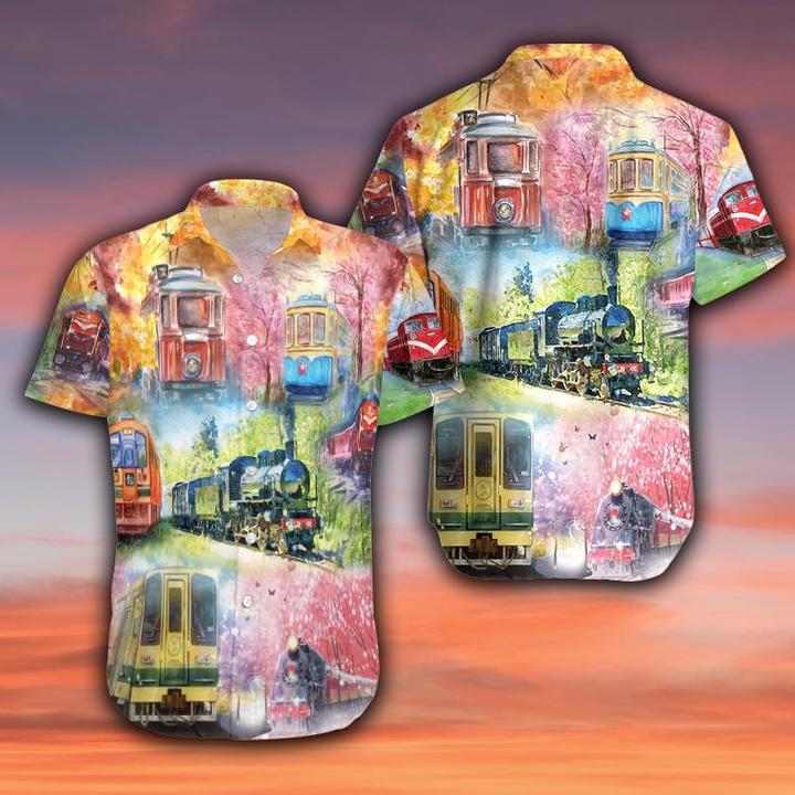 Take A Train Pink Hawaiian Shirt Pre11716