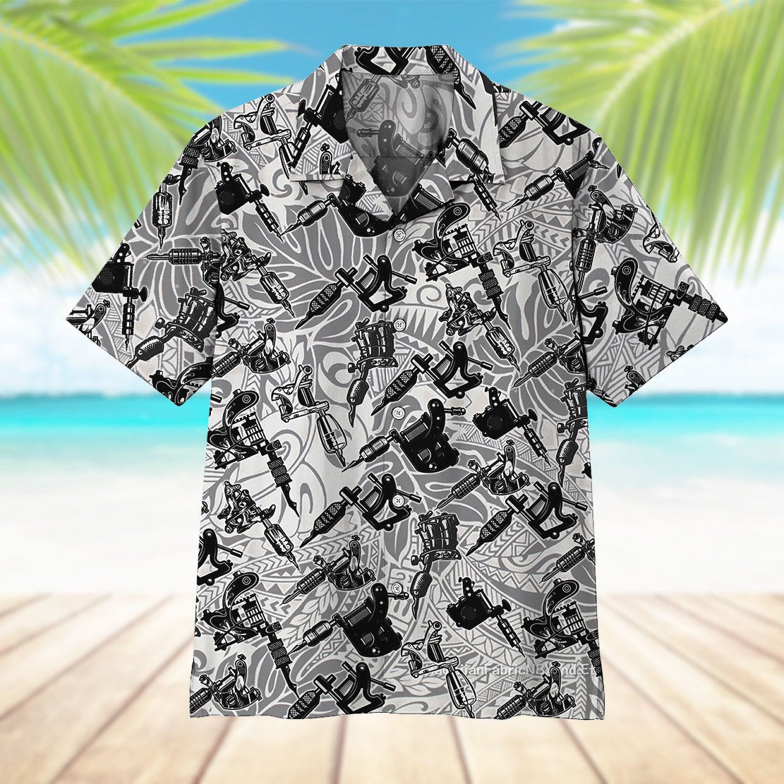 Tattoo Machine Hawaiian Shirt Pre11238 Tattoo Machine Hawaiian Shirt Pre11238