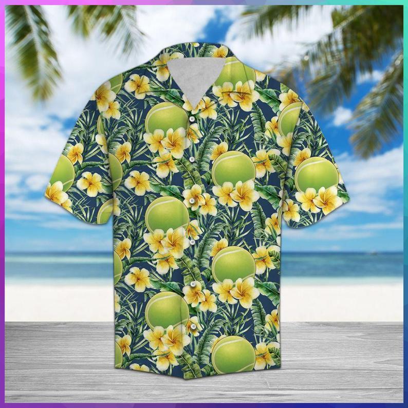 Tennis Frangipani Hawaiian Shirt Pre10944