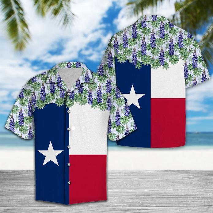 Texas Bluebonnet Flag Hawaiian Shirt Pre10604