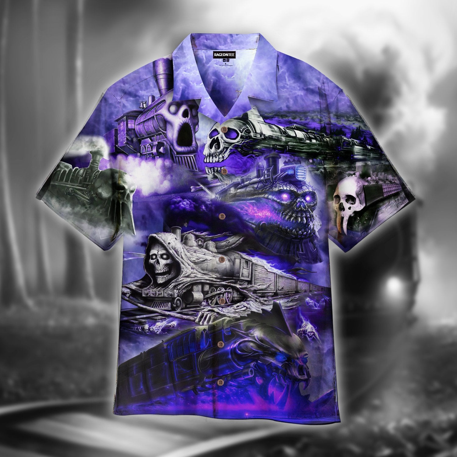 The Skull Storm Trains Hawaiian Shirt Pre11283 The Skull Storm Trains Hawaiian Shirt Pre11283