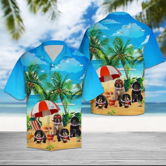 Tibetan Mastiff Beach Summer Hawaiian Shirt Pre10498 Tibetan Mastiff Beach Summer Hawaiian Shirt Pre10498