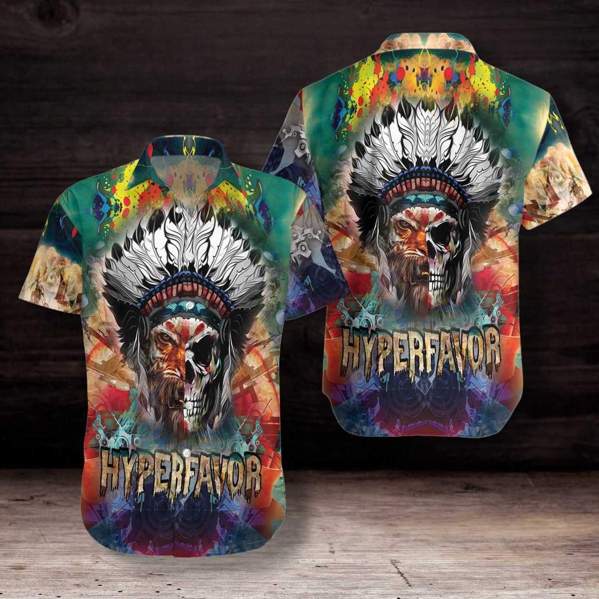 Tiger Indian Skull Hawaiian Shirt Pre12237 Tiger Indian Skull Hawaiian Shirt Pre12237