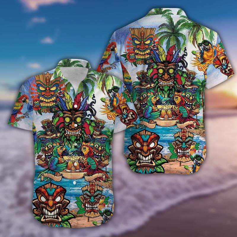 Tiki On The Beach Hawaiian Shirt Pre10689