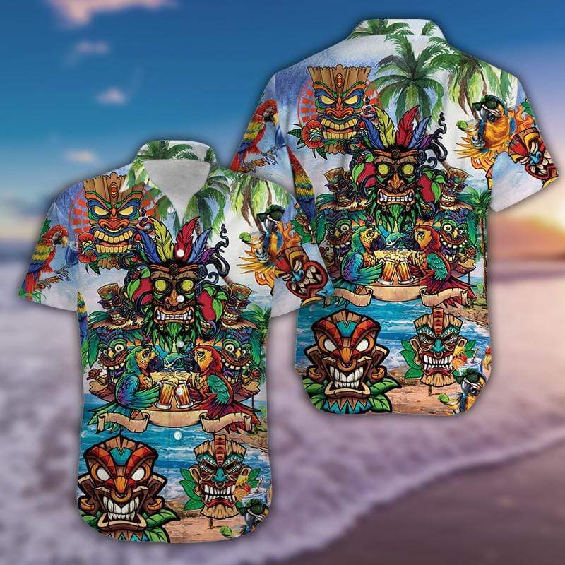 Tiki On The Beach Hawaiian Shirt Pre11753 Tiki On The Beach Hawaiian Shirt Pre11753