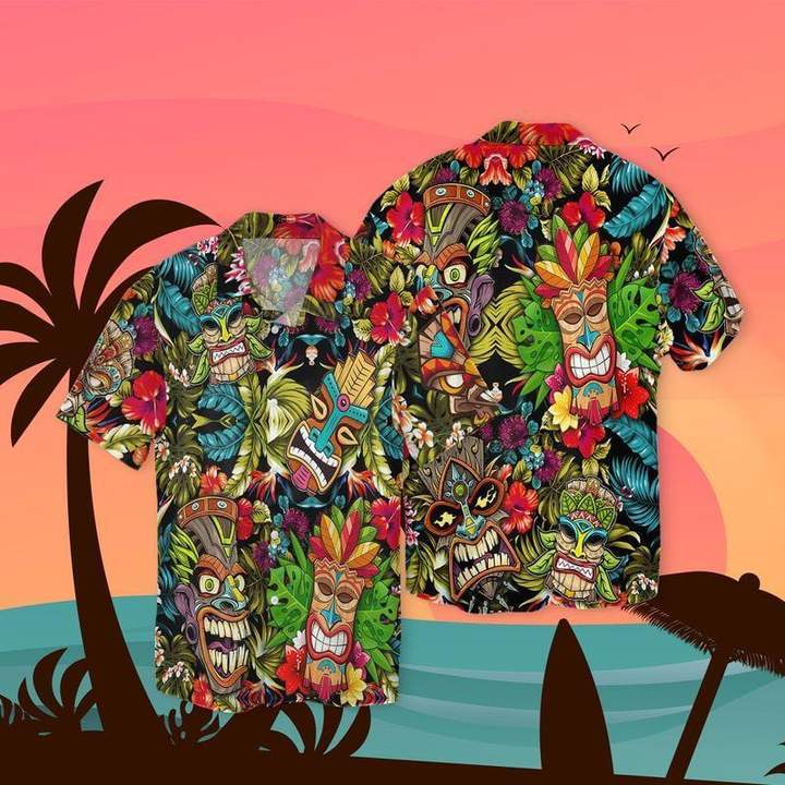 Tiki Tiki Colorful Hawaiian Shirt Pre10867 Tiki Tiki Colorful Hawaiian Shirt Pre10867