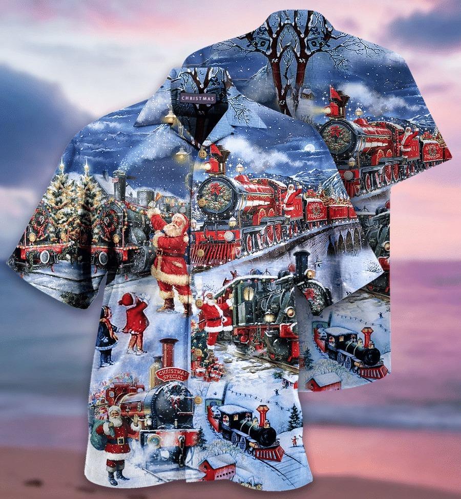 Train To Christmas Hawaiian Shirt Pre11944