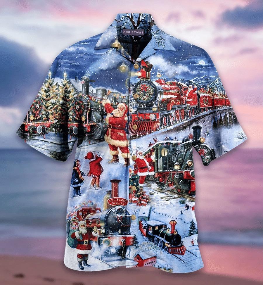 Train To Christmas Hawaiian Shirt Pre11944 1 » Cool Gifts for You - Mfamilygift Train To Christmas Hawaiian Shirt Pre11944 1