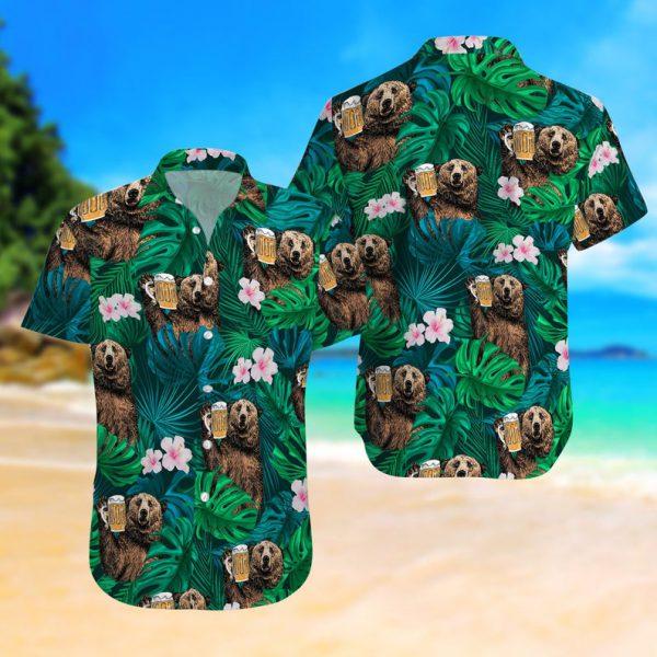 Tropical Bear And Beer Hawaiian Shirt Pre11157 Tropical Bear And Beer Hawaiian Shirt Pre11157