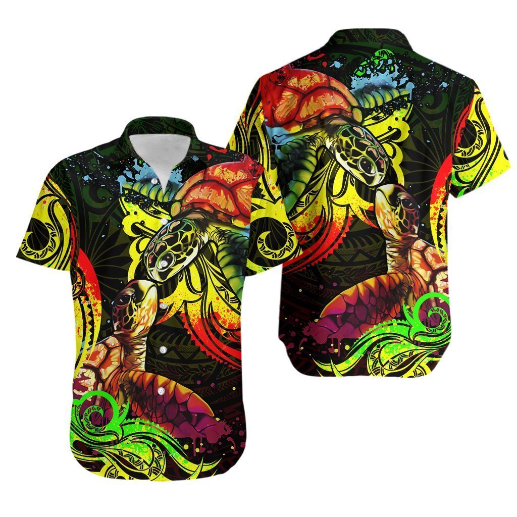 Turtle Couple With Polynesian Hawaiian Shirt Pre12188 Turtle Couple With Polynesian Hawaiian Shirt Pre12188