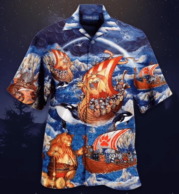 Viking Cats Fa-La-La Valhalla La Hawaiian Shirt Pre12105 Viking Cats Fa-La-La Valhalla La Hawaiian Shirt Pre12105
